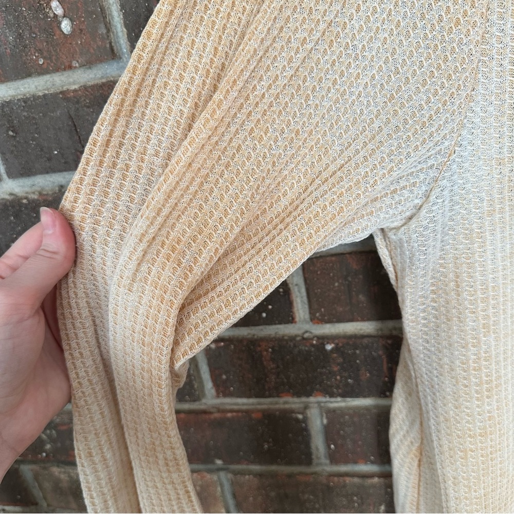 Plus Size Camel Bleached Waffle Knit True Craft Top - Picture 4 of 4